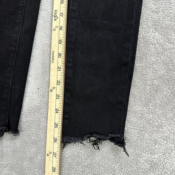 Blanqi Women's Tummy Support Distressed Fray Hem Maternity Jeans Size 2 Black - Picture 8 of 10